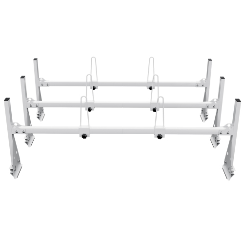 VEVOR 59" Trailer Ladder Rack, Adjustable Roof Rack, 3 Crossbars Van Roof Ladder Rack with Straps, 800 lbs Capacity, Fit for Chevrolet Express 1500
