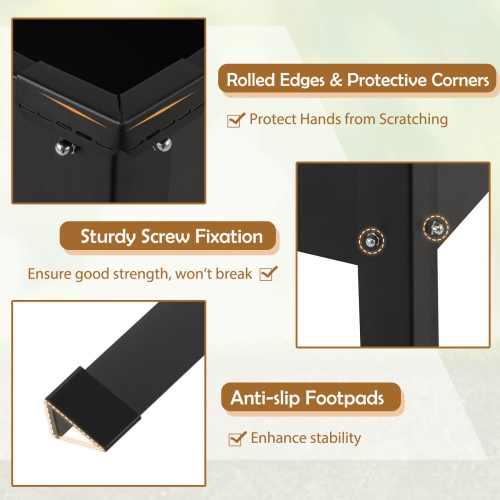 Costway Raised Garden Bed Elevated Metal Planter Box with Legs Drainage Holes Gardening Box