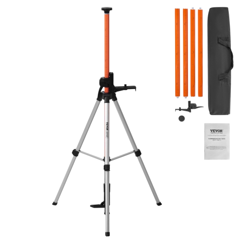 VEVOR 40.94-133.85 inch Height Laser Level Tripod, 1/4"-20 & 5/8"-11 Thread Mount,with Level Bubble & Heavy-duty Stand,Extendable Pole Lightweight