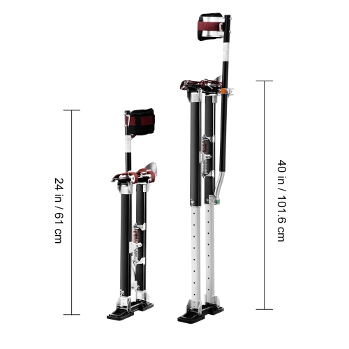 VEVOR 24''-40'' Drywall Stilts, Adjustable Aluminum Tool Stilts with Protective Knee Pads, Durable and Non-slip Work Stilts for Sheetrock Painting,