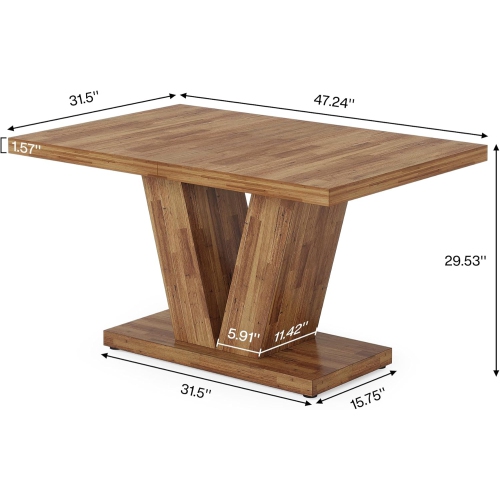 Tribesigns 47-Inch Dining Table for 4, Walnut Brown Kitchen Dinner Table