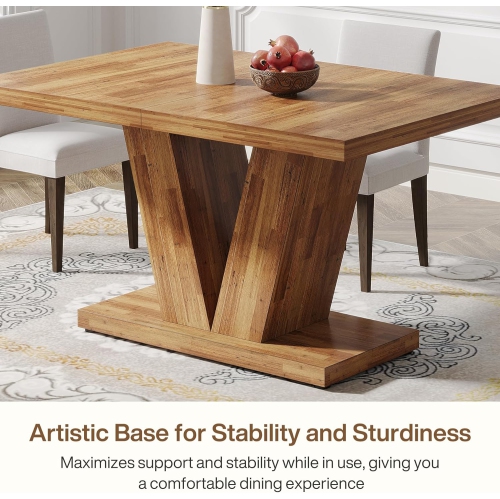 Tribesigns 47-Inch Dining Table for 4, Walnut Brown Kitchen Dinner Table