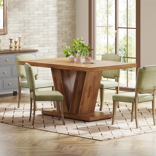 Tribesigns 47-Inch Dining Table for 4, Walnut Brown Kitchen Dinner Table