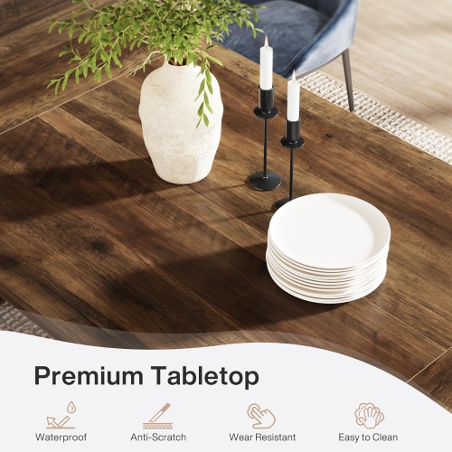 Tribesigns 70.87-Inch Dining Room Table: Wood Large Dining Table for 6-8 People, Farmhouse Kitchen Table