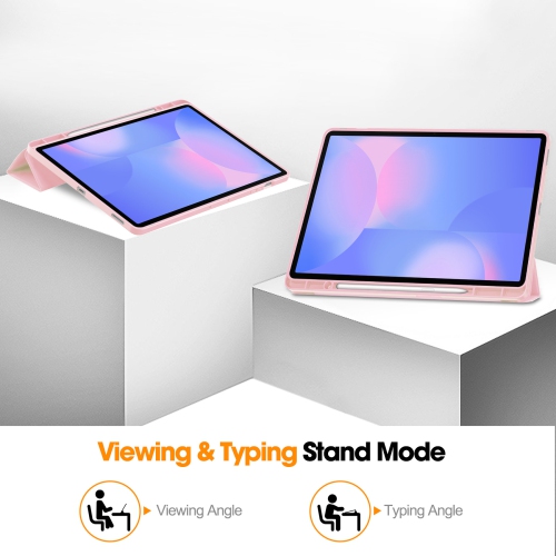 For Samsung Tab S10FE+13.1 Tablet Case S10FE Plus X620 TPU Color Pen Slot Protective Case, Pink