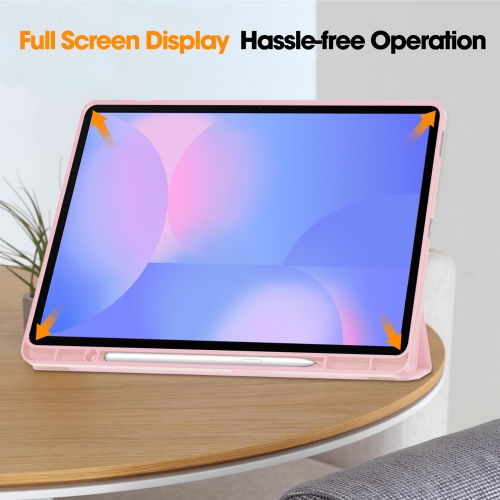 For Samsung Tab S10FE+13.1 Tablet Case S10FE Plus X620 TPU Color Pen Slot Protective Case, Pink