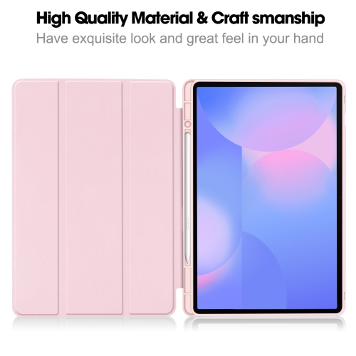 For Samsung Tab S10FE+13.1 Tablet Case S10FE Plus X620 TPU Color Pen Slot Protective Case, Pink