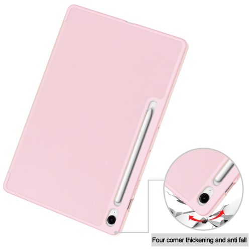 For Samsung Tab S10FE+13.1 Tablet Case S10FE Plus X620 TPU Color Pen Slot Protective Case, Pink
