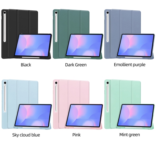 For Samsung Tab S10FE+13.1 Tablet Case S10FE Plus X620 TPU Colorful Pen Slot Protective Case, Blue