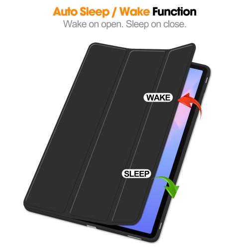 For Samsung Tab S10FE+13.1 Tablet Case S10FE Plus X620 TPU Color Pen Slot Protective Case, Black