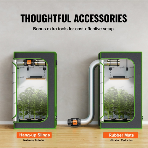 VEVOR 6-Inch Inline Duct Fan, 402 CFM with Temperature Humidity Controller, Quiet EC-motor Ventilation Exhaust Fan for Cooling Booster, Grow Tents,