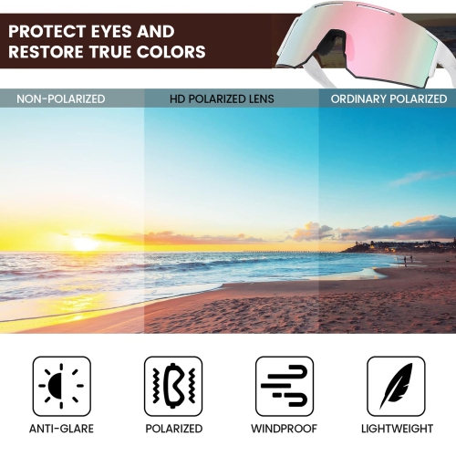 Cycling Glasses Polarized Sports Goggles Lenses for Men and Women for Bike Motorcycle Driving