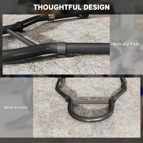 HOMCOM Motorcycle Stand Lift, 850 lbs Capacity Front & Rear Combo Wheel Paddock Lift Stand with Adjustable U+L Fork Swingarm Spool, Wheels, Clamping