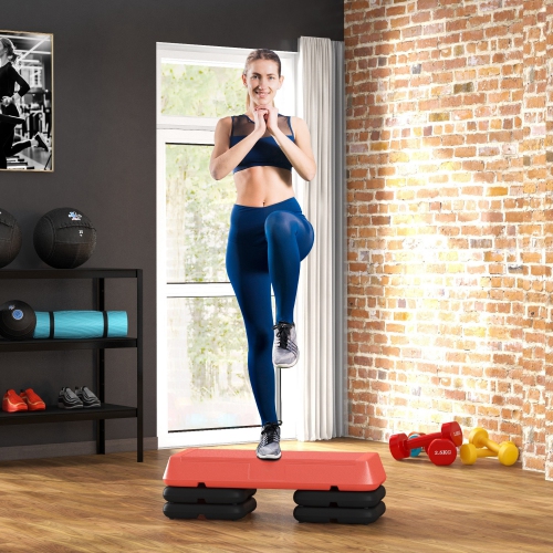 Soozier – Simulateur d'escalier d'aérobie réglable, 3 niveaux avec élévateurs, 4&nbsp;po, 6&nbsp;po, 8&nbsp;po, plateforme d'exercice pour