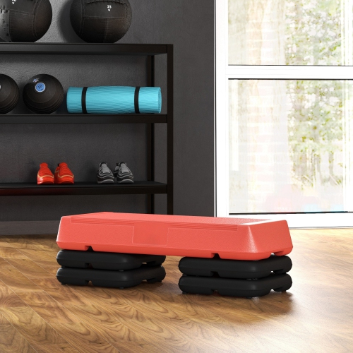 Soozier – Simulateur d'escalier d'aérobie réglable, 3 niveaux avec élévateurs, 4&nbsp;po, 6&nbsp;po, 8&nbsp;po, plateforme d'exercice pour