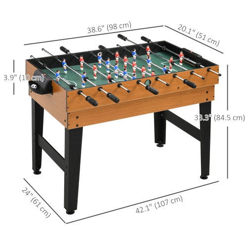 Soozier 43'' 4-in-1 Multi-Gaming Table, Tabletop Billiards Hockey Table Tennis Foosball Game, Easy Set up, Compact for Storage, with Score Boards,
