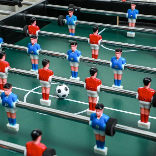 Soozier 43'' 4-in-1 Multi-Gaming Table, Tabletop Billiards Hockey Table Tennis Foosball Game, Easy Set up, Compact for Storage, with Score Boards,