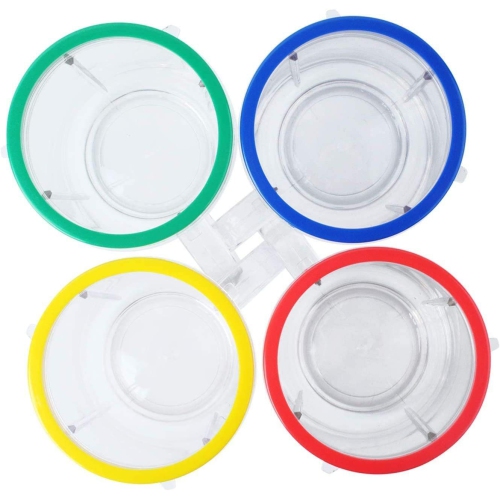 4 Pack 16oz Bullet Cups Compatible with Magic Bullet Blender Juicer 250W MB-1001 Party Cups Mugs with Colored Lip Rings