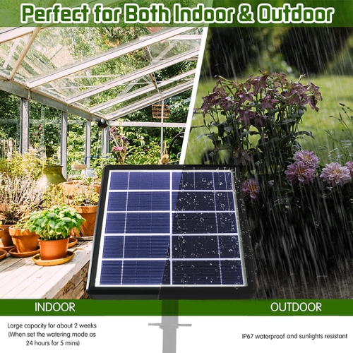 Solar Auto Drip Irrigation Kit System, Solar Powered Plants Watering System, Self Watering Devices Supported 15 Pots