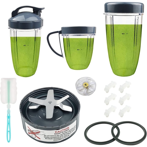14 Pieces Blender Replacement Parts Extractor Blade and Cups for NutriBullet 600w & 900w Series, Including Gasket Shock Pad and Gear
