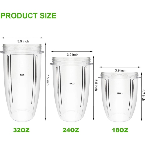 14 Pieces Blender Replacement Parts Extractor Blade and Cups for NutriBullet 600w & 900w Series, Including Gasket Shock Pad and Gear