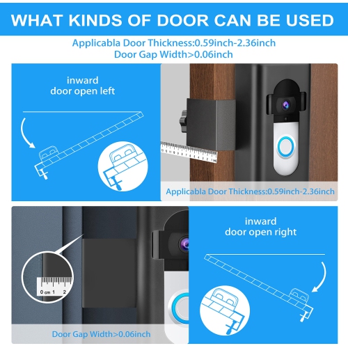 Anti-Theft Video Doorbell Mount Compatible with Ring/Blink Wireless Video Doorbell 1/2/3 Plus/3/4/(2020 Release), Adjustable No-Drill Mounting