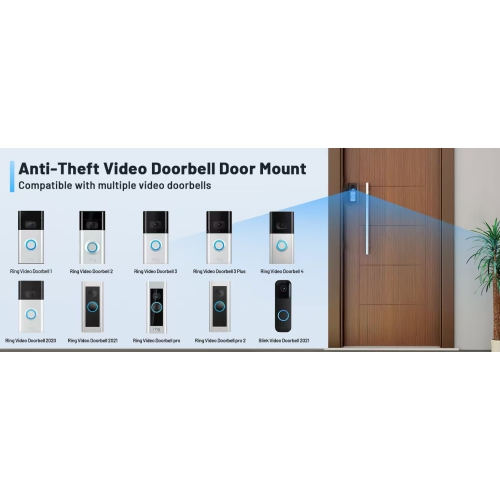 Anti-Theft Video Doorbell Mount Compatible with Ring/Blink Wireless Video Doorbell 1/2/3 Plus/3/4/(2020 Release), Adjustable No-Drill Mounting