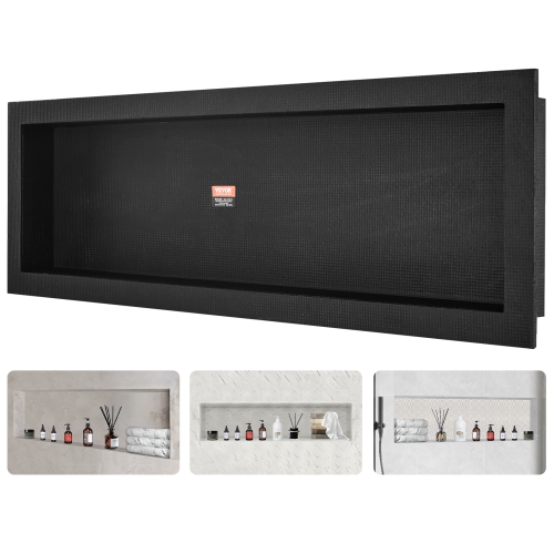 VEVOR  16" X 50" Shower Niche Ready for Tile, Single Shelf Organizer, Square Corners Wall-Inserted Niche Recessed, Sealed Protection Modern Soap