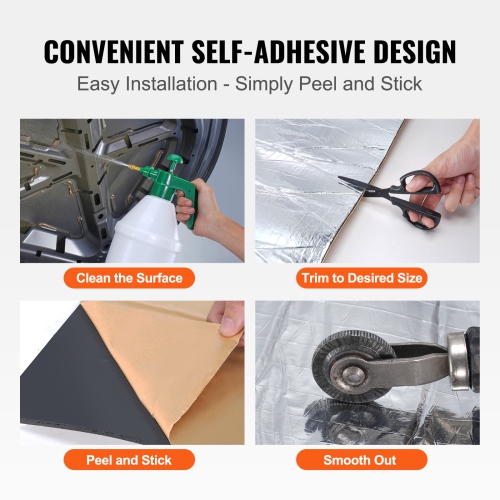 VEVOR 200 mil Car Sound Deadening Mat, 36 sqft Automotive Sound Deadener, High Density Foam Sound Deadener Material & Heat Barrier, Double Layer