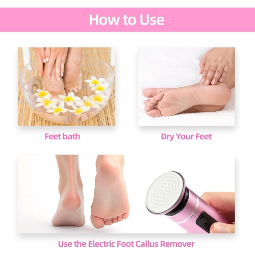 Cordless Electric Foot Callus Remover,Rechargeable Adjustable Speed Feet File,Wireless Professional Pedicure Tool for Heel Dead Skin & Calluses