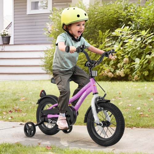 Costway 12"/14"/16"/18" Kids Bike for 3-4 Years Old Boys & Girls with Adjustable Seat Handbrake Reflectors Blue/Purple/Red