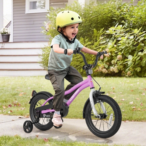 Vélo pour enfants de 12 po/14 po/16 po/18 po de Costway pour garçons et filles de 3-4 ans avec siège ajustable réfléchissants
