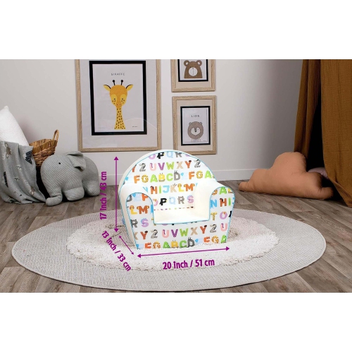 Delsit Kids Couch for Toddlers - Comfy Armchair for Children, Lightweight Foam Sofa and Reading Chair with Removable Cover, Made in Europe