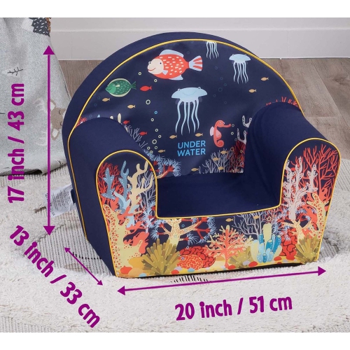 Canapé pour enfants de Delsit – Fauteuil confortable pour enfants, canapé en mousse léger et chaise de lecture avec housse amovible, fabriqué en