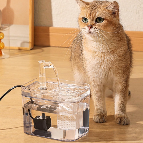 Pet automatic circulating water fountain, automatic filtering circulating flowing water, 1500ml large capacity, low noise