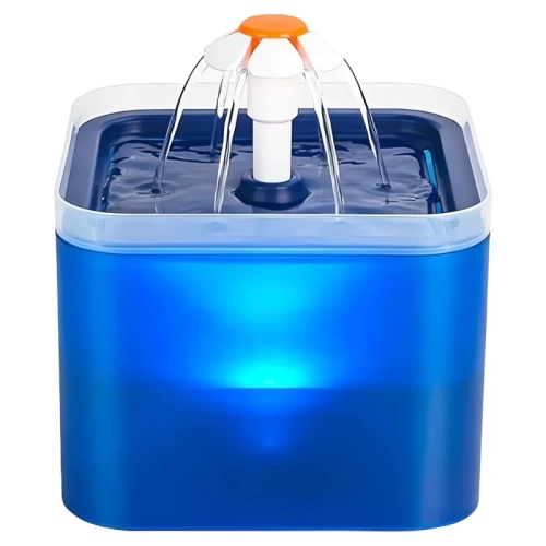 2L Pet Drinking Fountain with LED Light – Translucent design and bright LED light, ultra-quiet and quadruple filtration, 3 fountain drinking designs