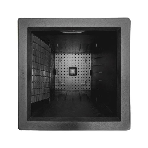 Tierra Verde 18in W x 36in H Sonata Classic Self-Watering Tapered X-Large Square Indoor/Outdoor Planter-Black