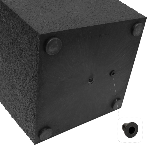 Tierra Verde 13in W x 26in H Citadel Stucco Large Recycled Self-Watering Indoor/Outdoor Column Planter in Black