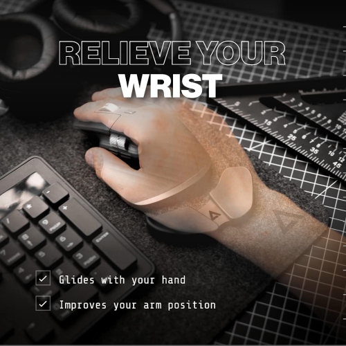 DELTAHUB Carpio 2.0 - Right-Handed Ergonomic Wrist Rest for Mouse - Carpal Tunnel Support, Pain Relief, Anti-Fatigue, Easy Glide, Office, Computer,