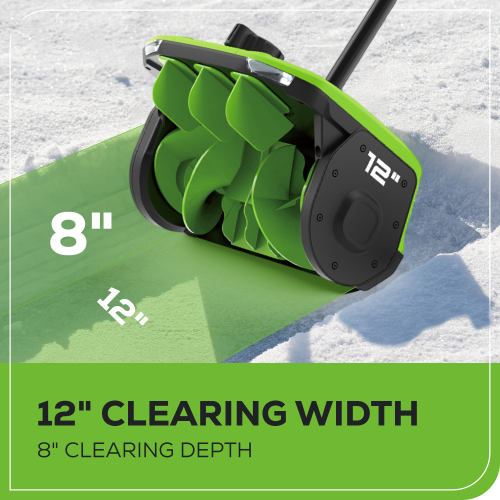 Greenworks 48V Brushless 12" Snow Shovel & 585 CFM Blower Combo Kit, (2) 4.0Ah Batteries and Dual Port Charger