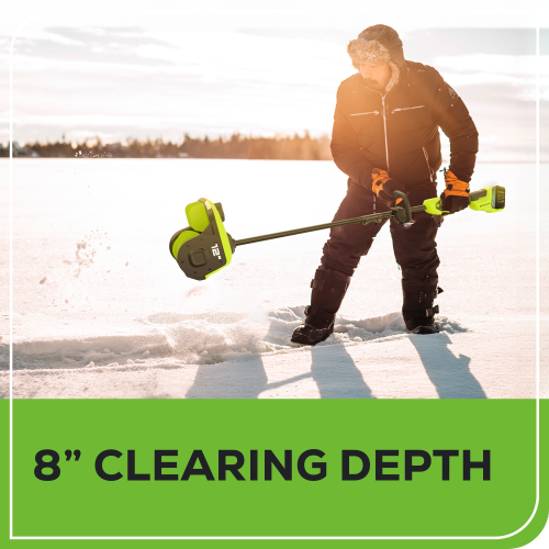 Greenworks 48V Brushless 12" Snow Shovel & 585 CFM Blower Combo Kit, (2) 4.0Ah Batteries and Dual Port Charger