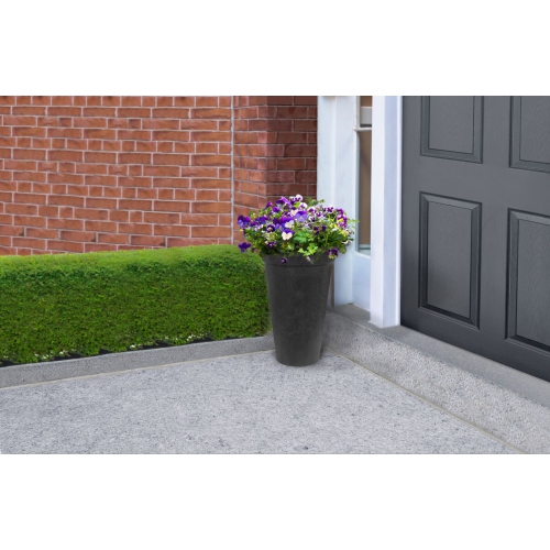 Grande jardinière ronde ronde ronde ronde à arrosage automatique Aria classique W x 20&nbsp;po H de 12&nbsp;po, intérieure/extérieure, noire