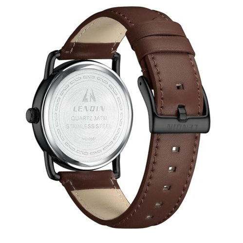 LN LENQIN Mens Watches Analog Quartz Watches Men 30M Waterproof Mens Wrist Watches Fashion Business Watches for Man Leather Watches