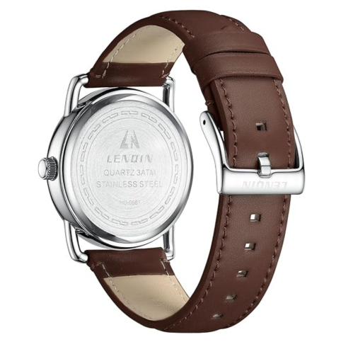 LN LENQIN Mens Watches Analog Quartz Watches Men 30M Waterproof Mens Wrist Watches Fashion Business Watches for Man Leather Watches