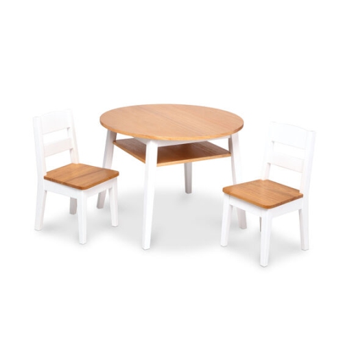Round Wooden Table & Chairs
