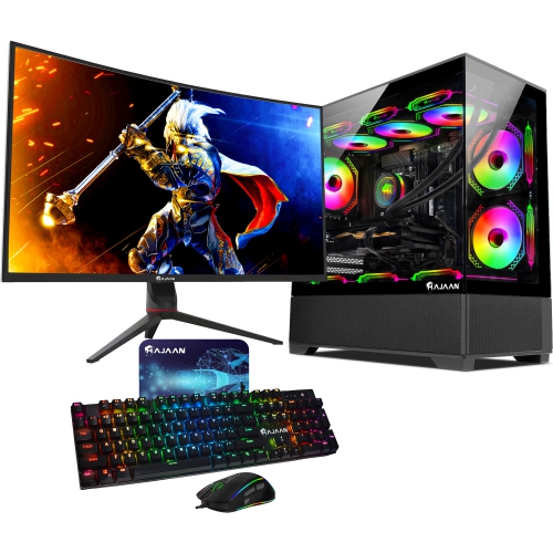 Ordinateur de jeu HAJAAN refroidissement liquide | Moniteur de jeu incurvé de 32&nbsp;po | Intel i9 12900K | GeForce RTX 5060 Ti 8&nbsp;Go |