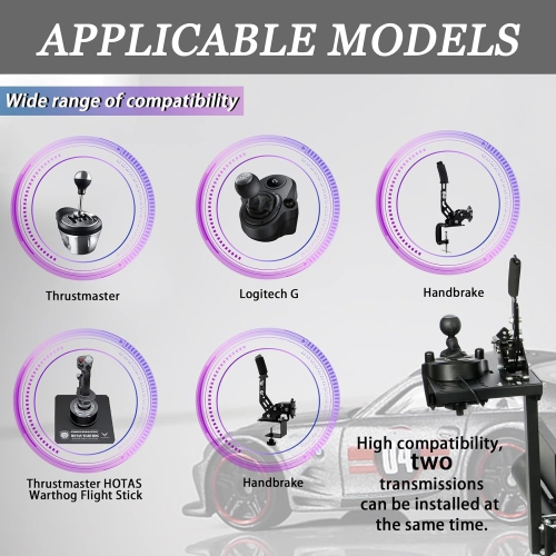 Racing Simulator Stand Gear Shifter Accessory, Support Racing/Handbrake/Flight Gear Shifter Lever fit for Logitech G27 G29, Racing wheel, racing