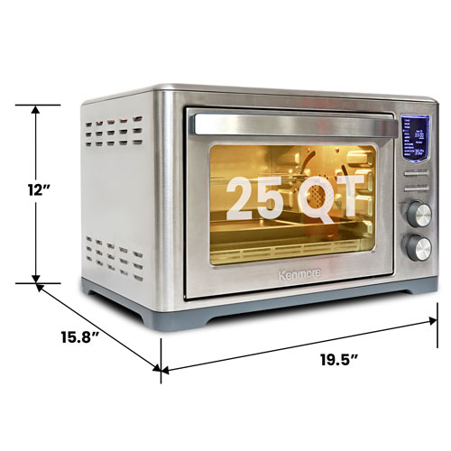 Four grille-pain numérique avec convection, friture à air chaud et broche de Kenmore - 0,83 pi³/23,6 l - Acier inoxydable