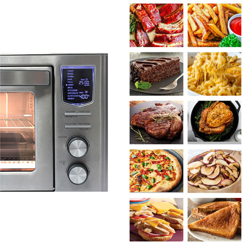 Four grille-pain numérique avec convection, friture à air chaud et broche de Kenmore - 0,83 pi³/23,6 l - Acier inoxydable