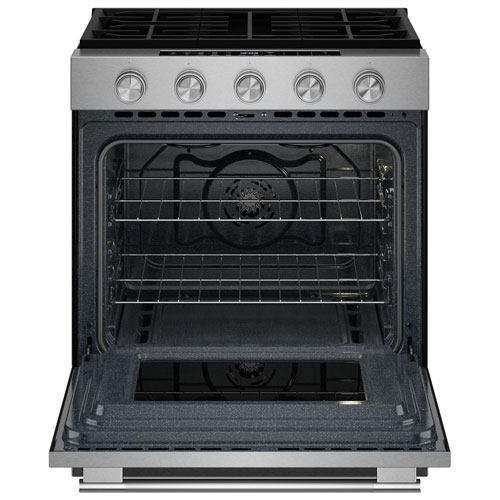 Cuisinière à gaz encastrable à 5 brûleurs avec ventilateur de convection et friture à air chaud 5 pi³ 30 po de KitchenAid - Acier inoxydable